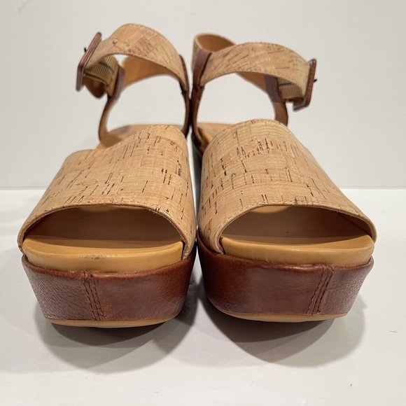 Kork Ease Keirn Womens Wedge Sandal Cork Brown Leather Platform Ankle Strap Sz 9 - Picture 2 of 13